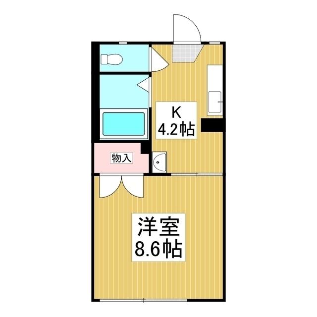 サンフレグランス東部(1K/1階)の間取り写真