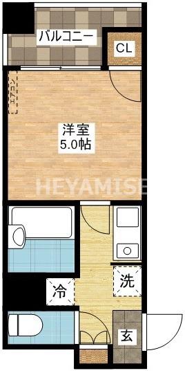 マルカ宝町(1K/2階)の間取り写真