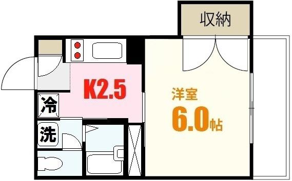 谷岡ビル2号館(1K/1階)の間取り写真