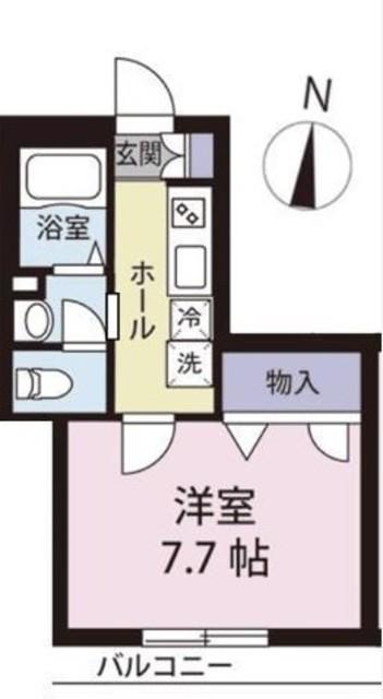 ヴェルエール西竹ノ塚(1K/2階)の間取り写真