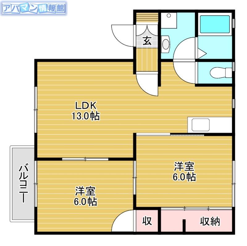 グレースアベニュー(2LDK/1階)の間取り写真