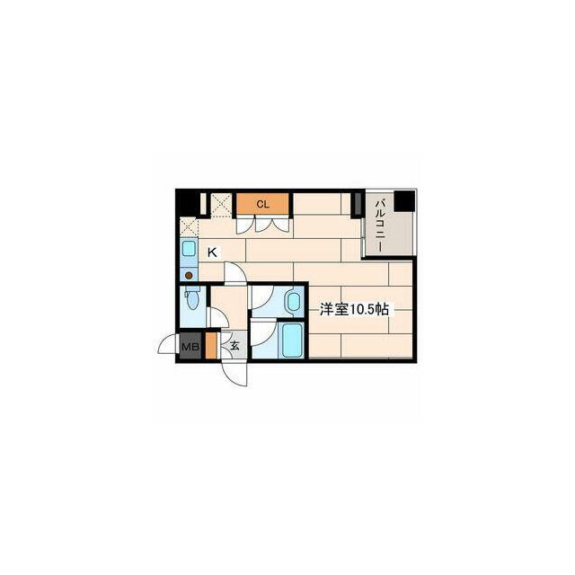 FACE S(ワンルーム/9階)の間取り写真