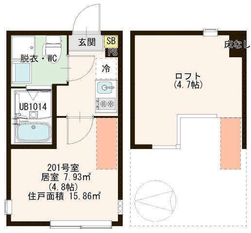 GRAN FELICIA六町(1K/2階)の間取り写真