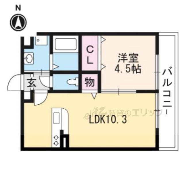 ニューアムールクラニア(1LDK/2階)の間取り写真
