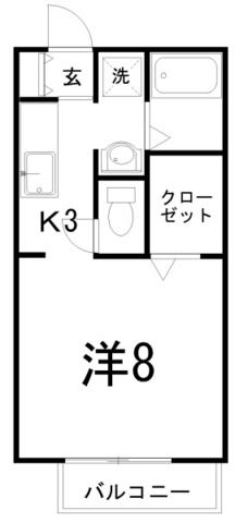 IVY COURT(1K/2階)の間取り写真