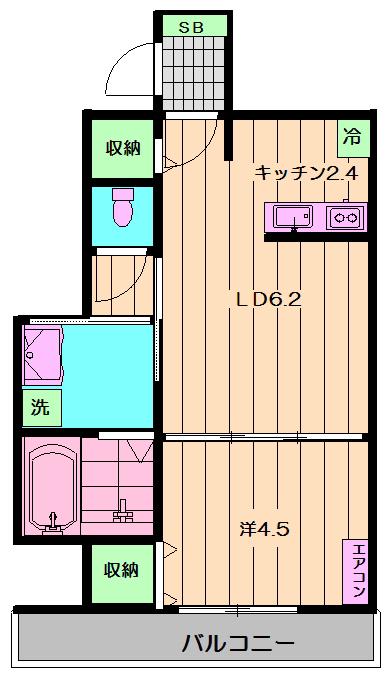 BASE 193(1LDK/2階)の間取り写真