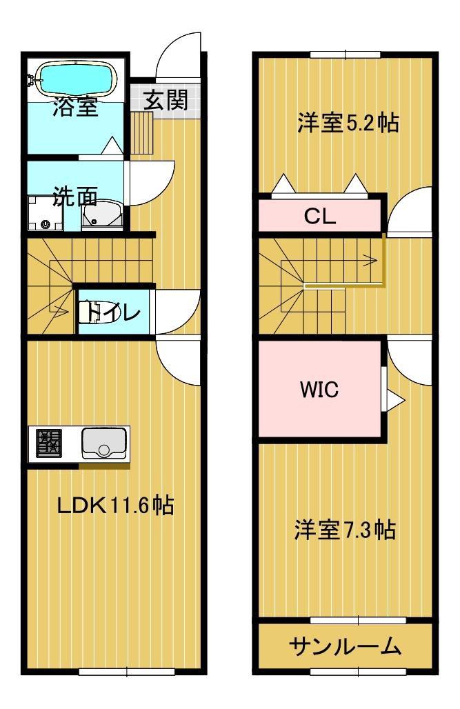 NAMILIA(2LDK/1階)の間取り写真