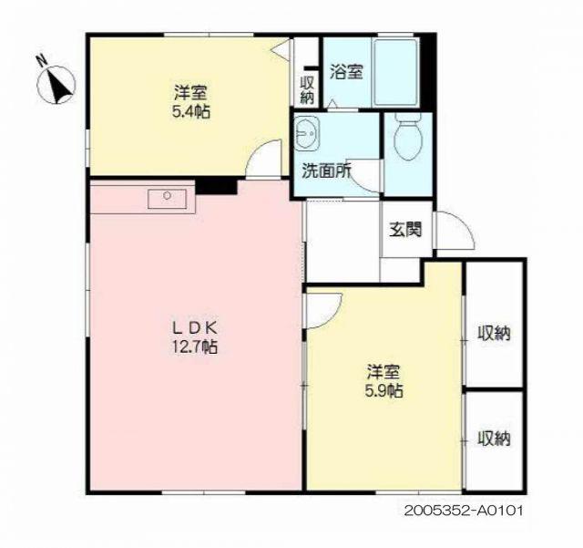 クレールカルチェ(2LDK/1階)の間取り写真