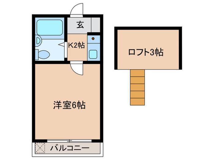 ボヌール 絆 II(1K/1階)の間取り写真