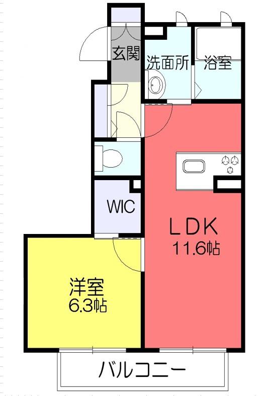 シャーメゾンラコルトV(1LDK/1階)の間取り写真