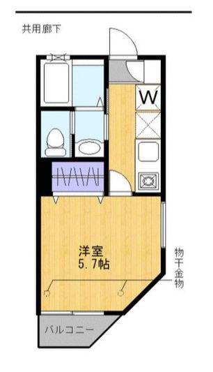 CONBRIO NAGASE(1K/2階)の間取り写真