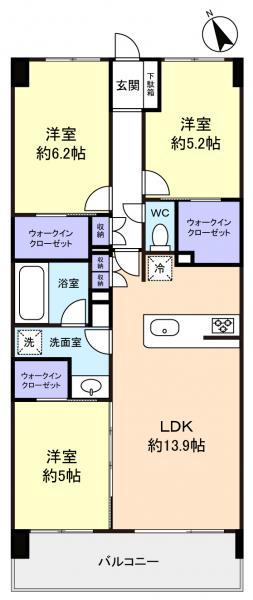 サンクレイドル八千代中央レジデンス(3LDK/11階)の間取り写真