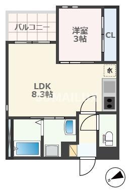 R-SMART花園3(1LDK/1階)の間取り写真