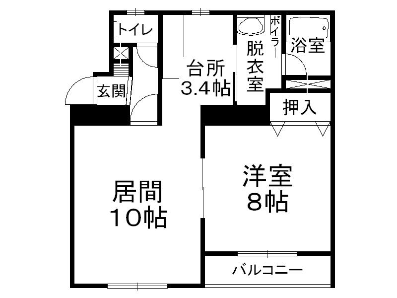 ビストロ(1LDK/1階)の間取り写真