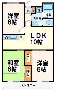 サンパラッツオ壱番館(3LDK/3階)の間取り写真