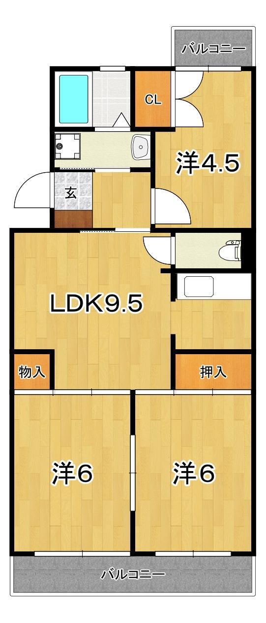 アネックスOZAWA(3LDK/3階)の間取り写真