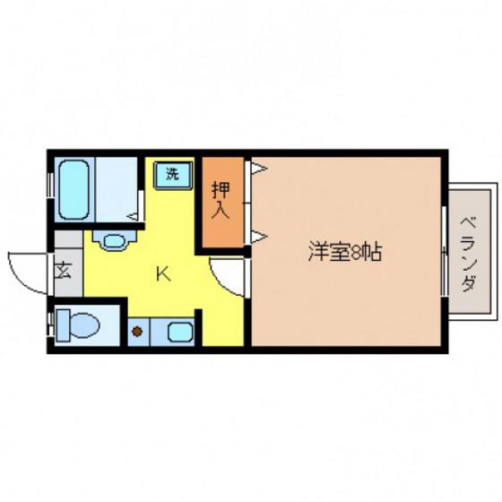 サンライズ御薗宇 B(1K/2階)の間取り写真