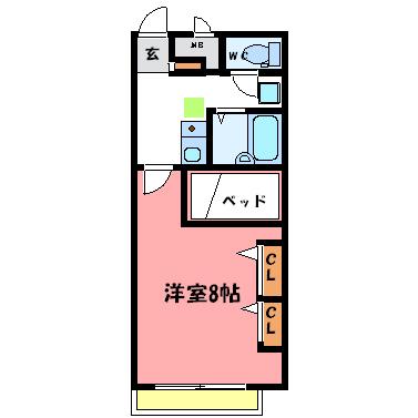 山陽電鉄本線 江井ケ島駅 徒歩10分 2階建 築25年(1K/1階)の間取り写真
