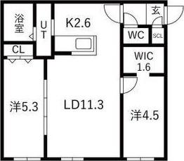 アプローズ ゲートウェイ(2LDK/1階)の間取り写真