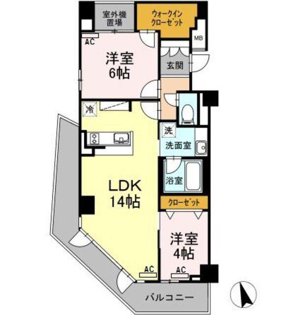 RESIDENCE TACHIBANA(2LDK/5階)の間取り写真