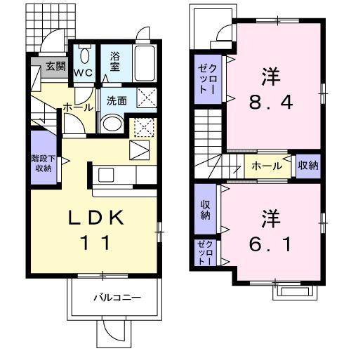 ポリッシュ(2LDK/1階)の間取り写真
