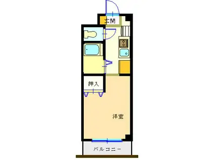 ヴィラ三光(1K/3階)の間取り写真