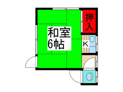 長田荘(1K/2階)の間取り写真