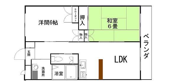 ラ・セゾン・フォレスト(2LDK/2階)の間取り写真