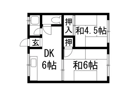牧澤ハイツ(2DK/2階)の間取り写真
