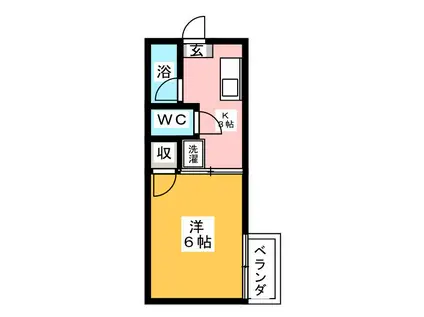 コーポひこばえ(1K/2階)の間取り写真