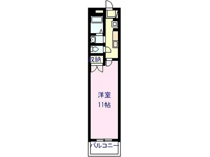 カーサ・マリー池田(1K/4階)の間取り写真