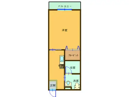 グリーンテラス(1K/2階)の間取り写真