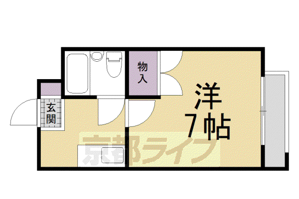 ハウス2(1K/2階)の間取り写真