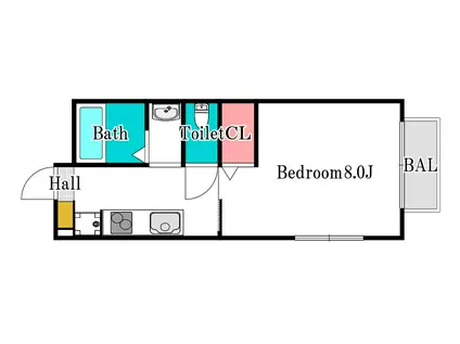 スカイガーデン豊成(1K/1階)の間取り写真