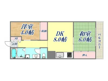 橋本第1マンション(2DK/2階)の間取り写真