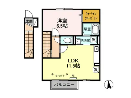 パークハイツ(1LDK/2階)の間取り写真