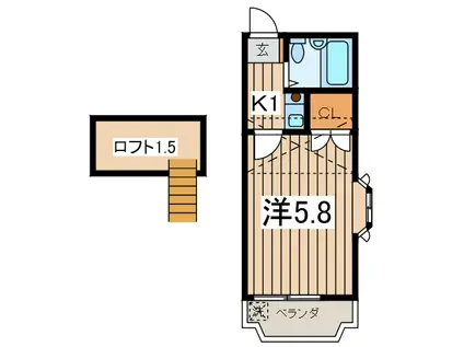 ABLE HIRATSUKA(1K/2階)の間取り写真