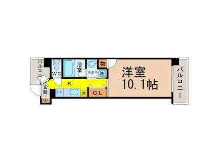 CHIKUSA RISE(1K/7階)の間取り写真