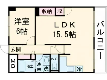 ルーチェSAKAE(1LDK/1階)の間取り写真
