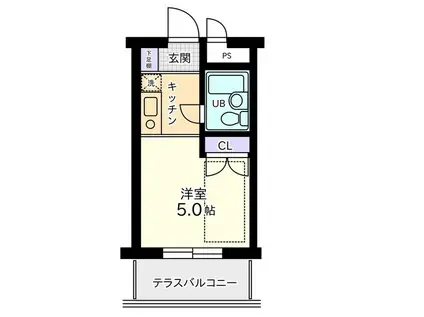 信開ウエラコート足羽(1K/4階)の間取り写真
