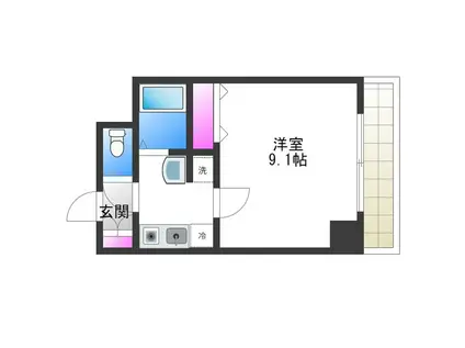 M・プラザ堀江南(1K/10階)の間取り写真
