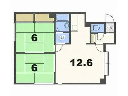 パスウェイD1(2LDK/2階)の間取り写真