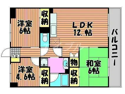 ロビニエ豊成(3LDK/1階)の間取り写真