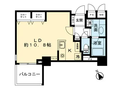 リシェ大井(ワンルーム/3階)の間取り写真
