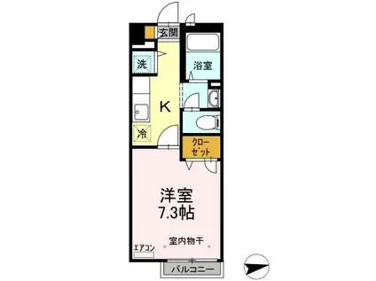 アプリコットアベニュー東台本町(1K/2階)の間取り写真