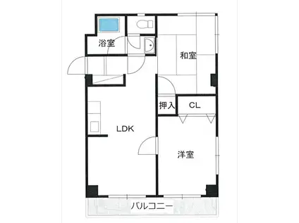 ニューコーポ津島A棟(2LDK/1階)の間取り写真