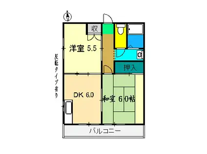 ハイツ京島 1(2DK/2階)の間取り写真