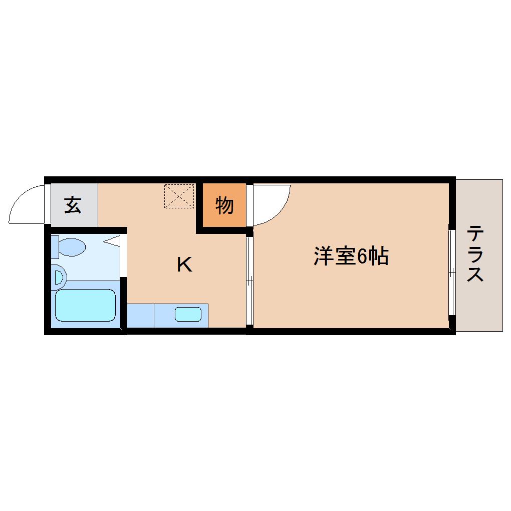 ハイツさがなか(1K/1階)の間取り写真