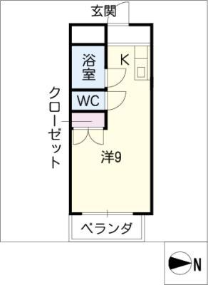 福善ビル(ワンルーム/5階)の間取り写真