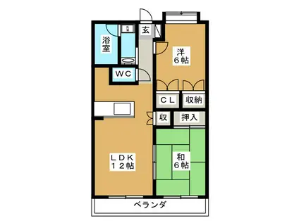 SAKYO8-2 ジラソーレII(2LDK/3階)の間取り写真